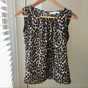 LOFT leopard print ruffle sleeve tank